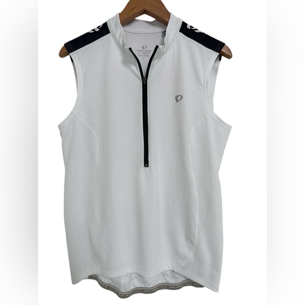 Pearl Izumi Men's Sleeveless Semi-Form Half-Zipper Cycling White Size Large